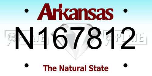 N167812 Arkansas License Plate