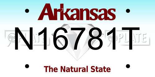 N16781T Arkansas License Plate