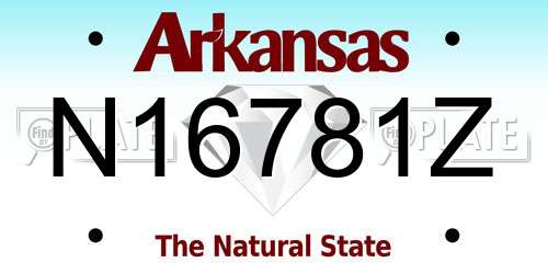 N16781Z Arkansas License Plate