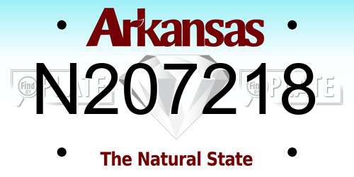 N207218 Arkansas License Plate