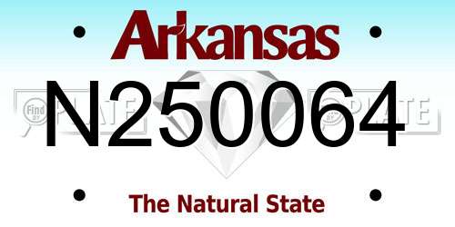 N250064 Arkansas License Plate