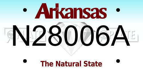 N28006A Arkansas License Plate