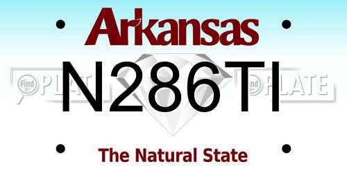 N286TI Arkansas License Plate