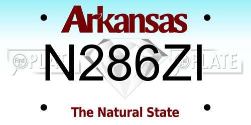 N286ZI Arkansas License Plate