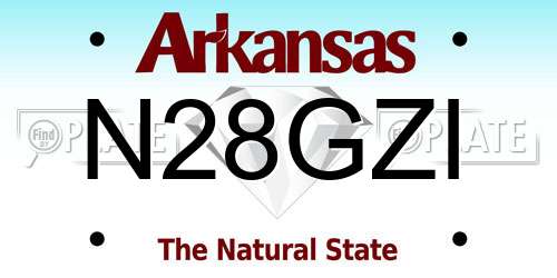 N28GZI Arkansas License Plate