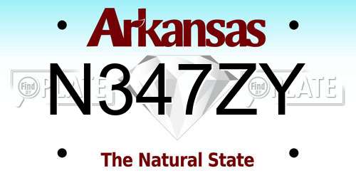 N347ZY Arkansas License Plate