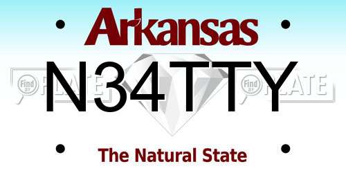 N34TTY Arkansas License Plate
