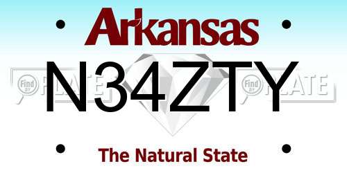 N34ZTY Arkansas License Plate