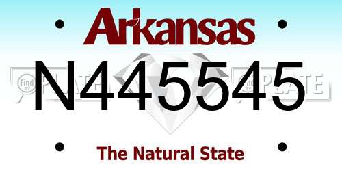 N445545 Arkansas License Plate