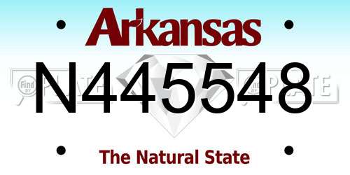 N445548 Arkansas License Plate
