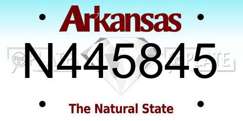 N445845 Arkansas License Plate