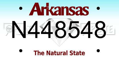 N448548 Arkansas License Plate