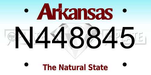 N448845 Arkansas License Plate