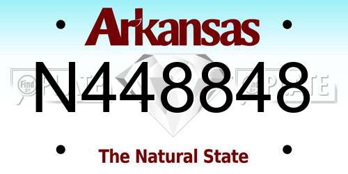 N448848 Arkansas License Plate