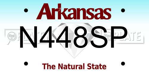 N448SP Arkansas License Plate