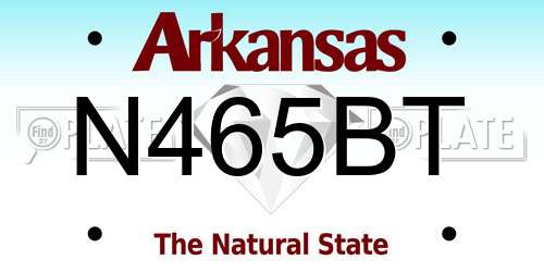 N465BT Arkansas License Plate
