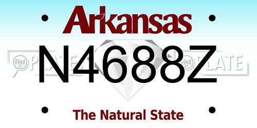 N4688Z Arkansas License Plate