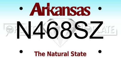 N468SZ Arkansas License Plate