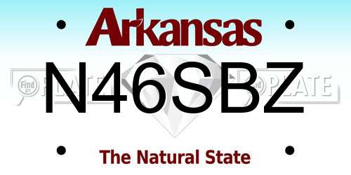 N46SBZ Arkansas License Plate