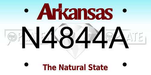 N4844A Arkansas License Plate