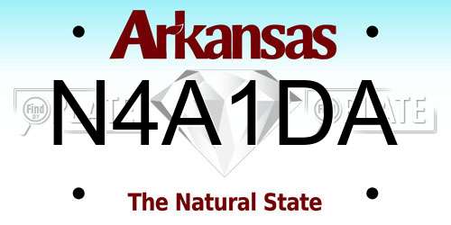 N4A1DA Arkansas License Plate