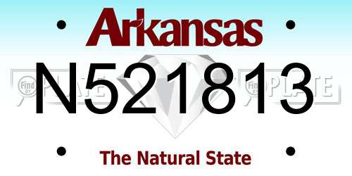 N521813 Arkansas License Plate