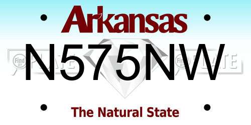 N575NW Arkansas License Plate