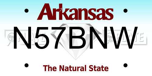 N57BNW Arkansas License Plate