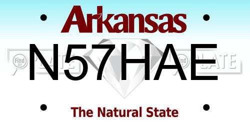 N57HAE Arkansas License Plate