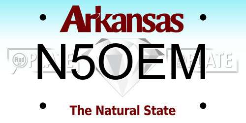 N5OEM Arkansas License Plate