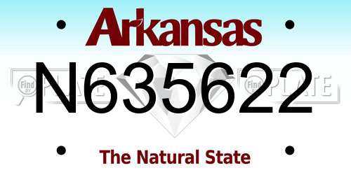 N635622 Arkansas License Plate