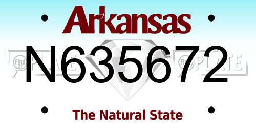 N635672 Arkansas License Plate