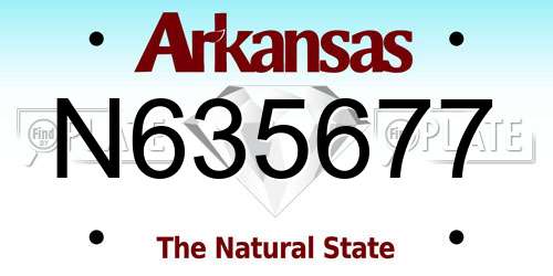 N635677 Arkansas License Plate