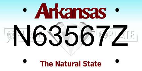 N63567Z Arkansas License Plate
