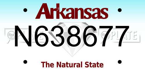 N638677 Arkansas License Plate