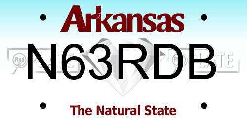 N63RDB Arkansas License Plate