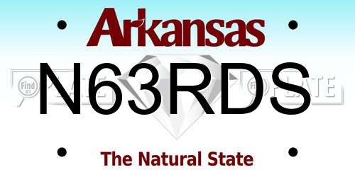 N63RDS Arkansas License Plate