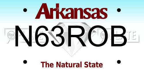 N63ROB Arkansas License Plate