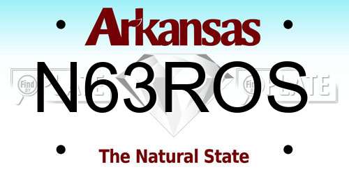N63ROS Arkansas License Plate