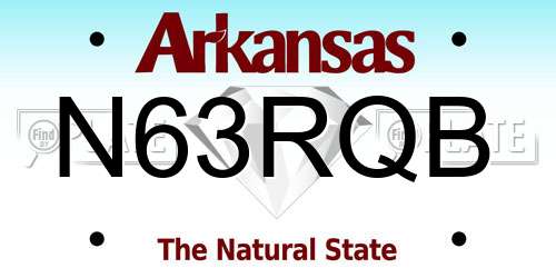 N63RQB Arkansas License Plate