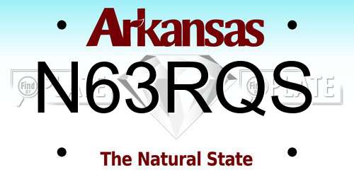 N63RQS Arkansas License Plate