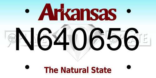 N640656 Arkansas License Plate