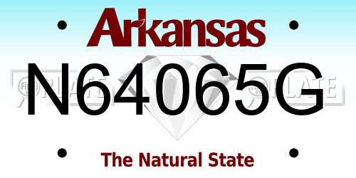 N64065G Arkansas License Plate
