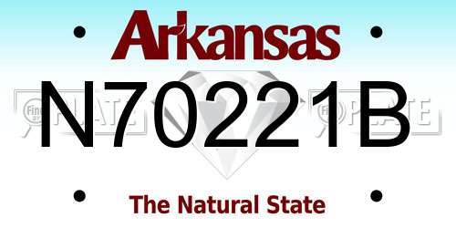 N70221B Arkansas License Plate