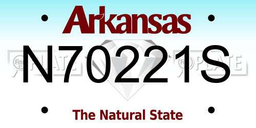 N70221S Arkansas License Plate