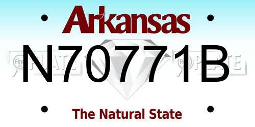 N70771B Arkansas License Plate