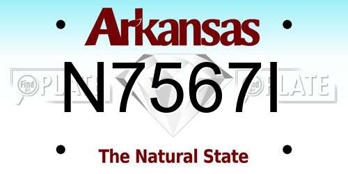N7567I Arkansas License Plate