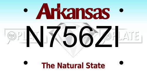 N756ZI Arkansas License Plate