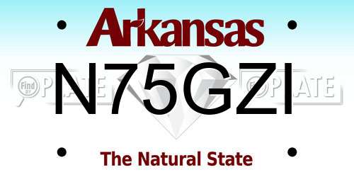 N75GZI Arkansas License Plate
