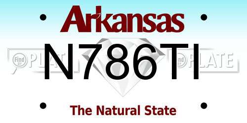 N786TI Arkansas License Plate